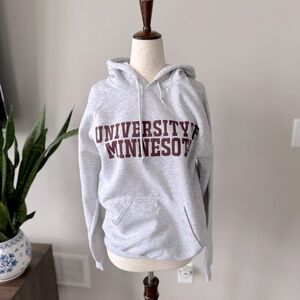 University of Minnesota Hoodie - Printed Text Graphic - Gray